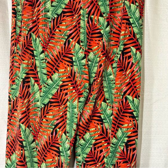 Ashro tropical Leaf Print Pants size 1xl elastic waistband - Picture 4 of 6